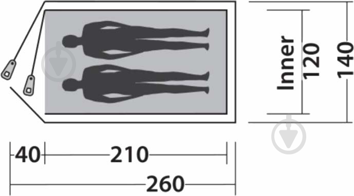 Палатка туристическая Easy Camp Meteor 200 Teal Green 120357 - фото 2