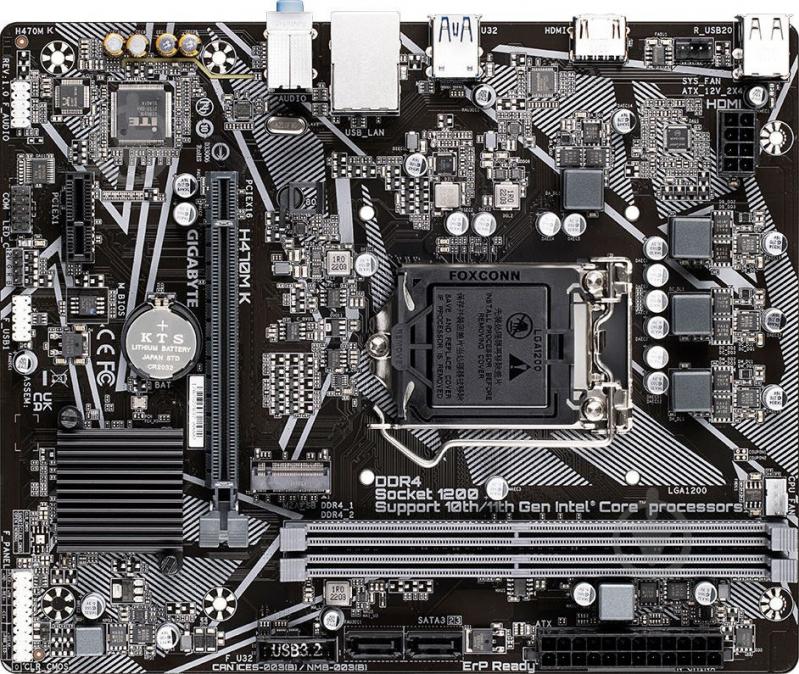 Материнская плата Gigabyte H470M K (Socket 1200, Intel H470, micro ATX) - фото 4