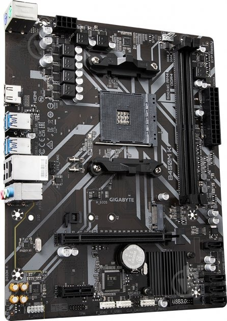 Материнська плата Gigabyte B450M K (Socket AM4, AMD B450, micro ATX) - фото 2