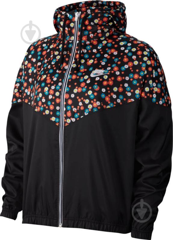 Джемпер Nike W NSW HRTG JKT WVN FLORAL CJ2471-010 р. XL черный - фото 1