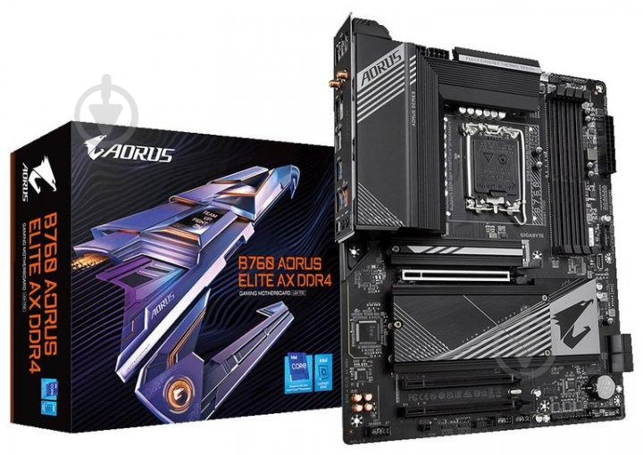 Материнська плата Gigabyte B760 AORUS ELITE AX (LGA1700, Intel B760, ATX) - фото 1