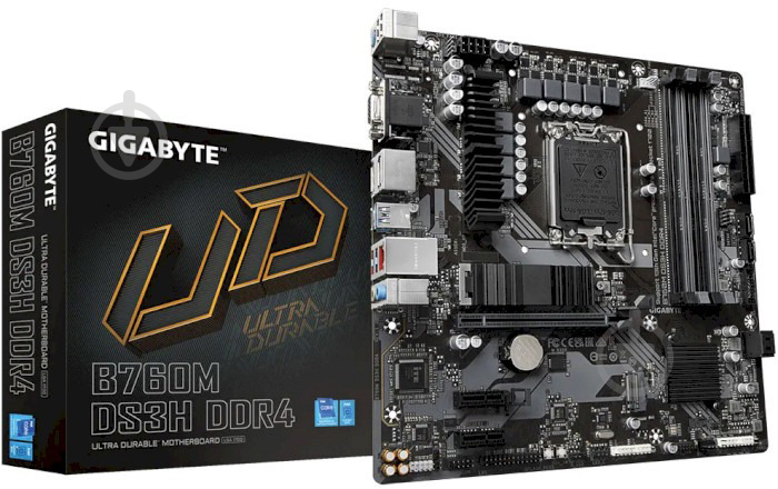 Материнська плата Gigabyte B760M DS3H DDR4 (LGA1700, Intel B760, micro ATX) - фото 1