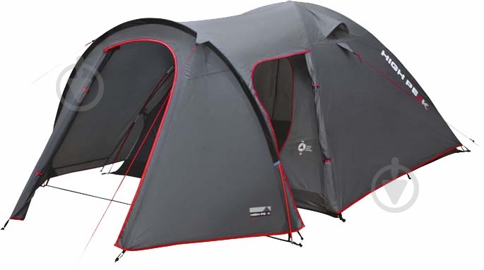 Намет туристичний High Peak Kira 3 Dark Grey/Red 10214 - фото 1