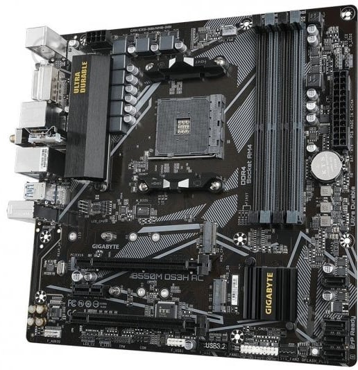 Материнская плата Gigabyte B550M DS3H AC (Socket AM4, AMD B550, micro ATX) - фото 2