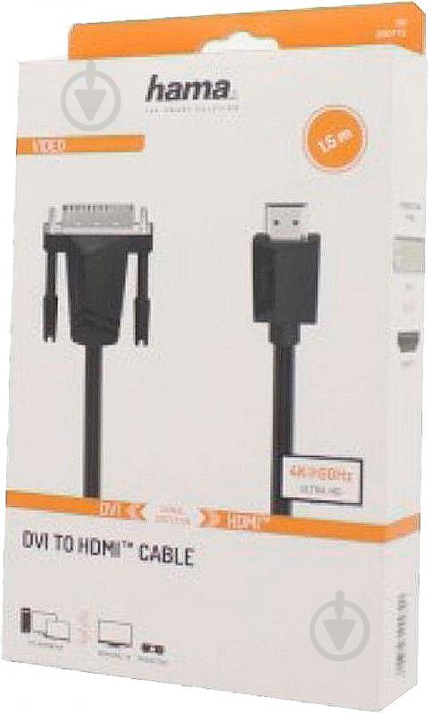 Кабель Hama HDMI-DVI / Ultra-HD 4K 1,5 м (200715) - фото 3