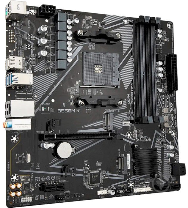 Материнская плата Gigabyte B550M K (Socket AM4, AMD B550, micro ATX) - фото 3