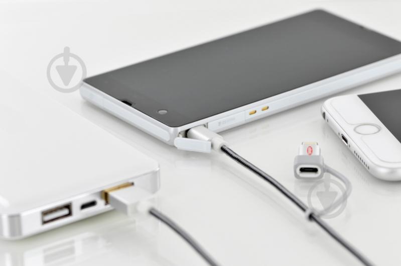 Кабель Digitus USB 2.0 Lightning+microUSB charge/sync 1 м черный (31052) - фото 4