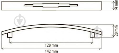 Мебельная ручка скоба DC D-003/128 G2 128 мм хром - фото 2