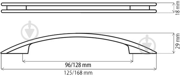 Мебельная ручка скоба DC D-072/128 G2 128 мм хром - фото 4