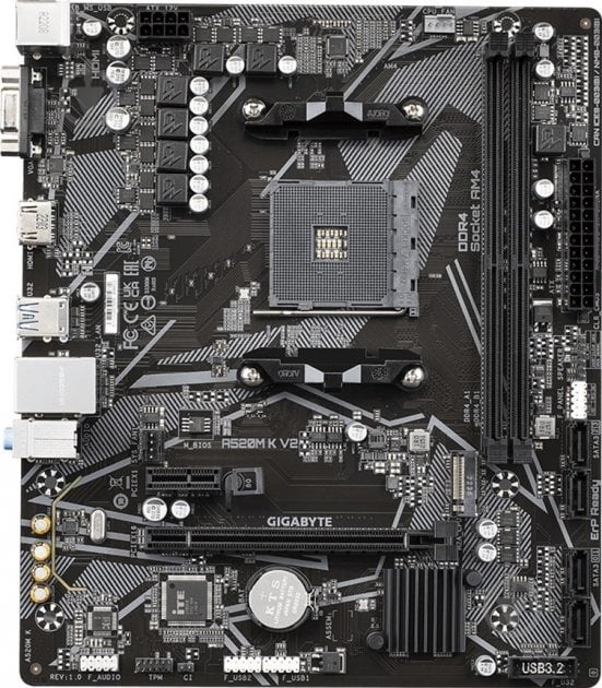 Материнська плата Gigabyte A520M K V2 (Socket AM4, AMD A520, micro ATX) - фото 1