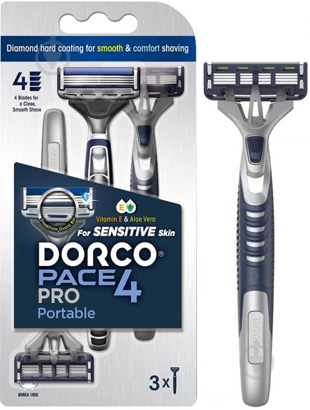 Одноразовая бритва Dorco PACE4 PACE4 PRO 3 шт. - фото 1 Одноразовая бритва Dorco PACE4 PACE4 PRO 3 шт. - фото 1