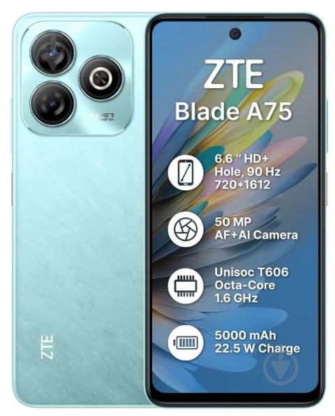 Смартфон ZTE Blade A75 4/256GB green (1103983) - фото 1