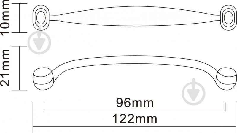 Мебельная ручка скоба DC DUR 10 G4 96 мм старая бронза - фото 2