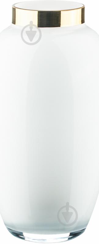 Ваза 23-1925/320/opal +gold RIM 32 см 23-1925/320/opal +gold RIM - фото 1