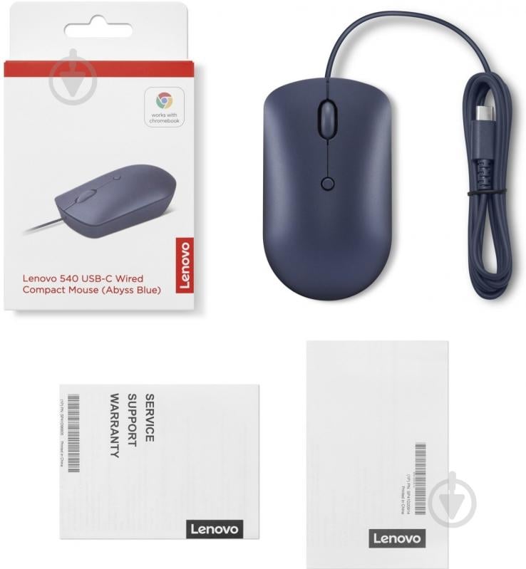 Мышь Lenovo 540 USB-C Wired Compact Abyss Blue (GY51D20878) - фото 6