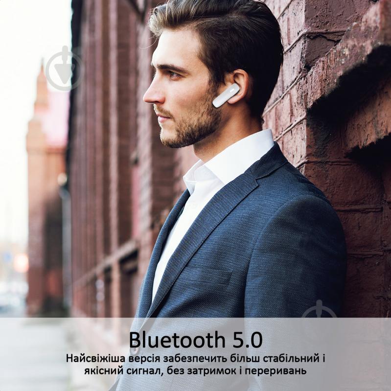 Bluetooth-гарнитура Promate Shift Bluetooth 5 white (shift.white) - фото 2