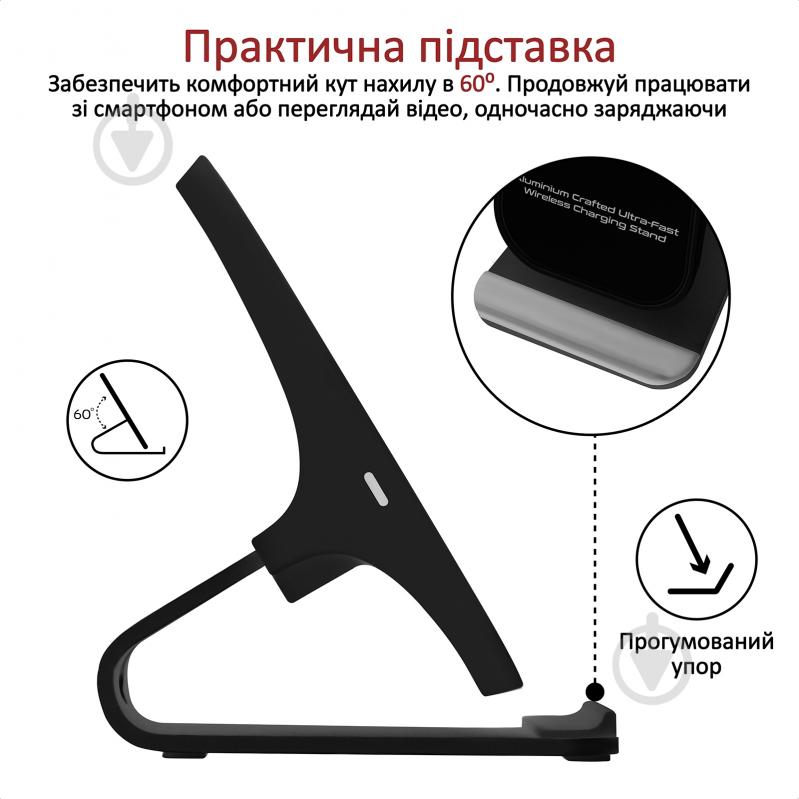 Беспроводное зарядное устройство Promate AuraDock-5 10 Вт Black - фото 4