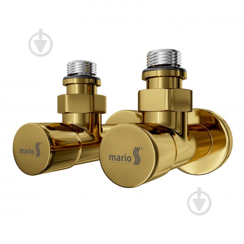 Кран кутовий Mario 1/2 золото (подовж.) - фото 1