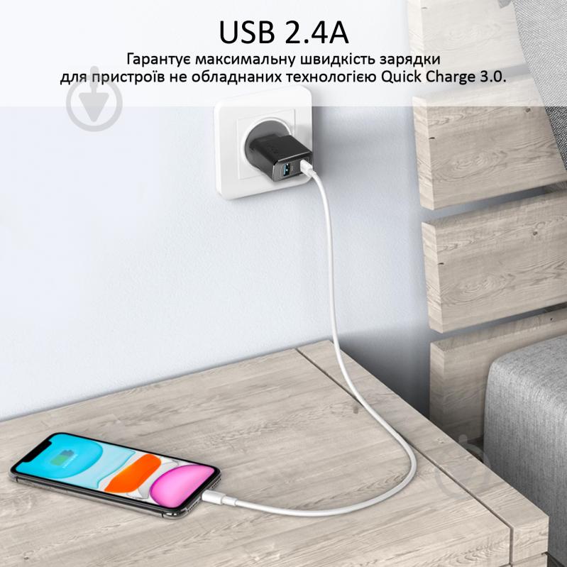 Зарядное устройство Promate BiPlug 12Вт 2 USB Black - фото 3