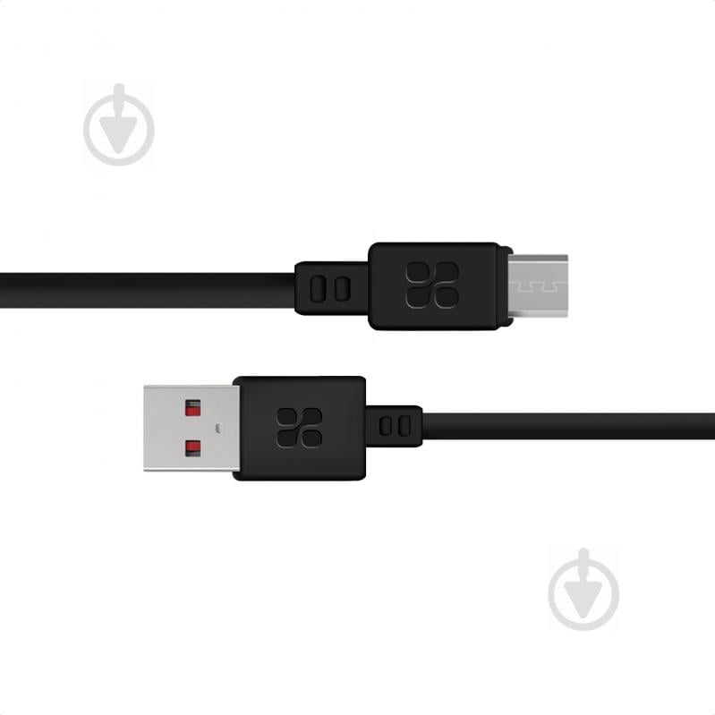 Кабель Promate MicroCord-1 USB-microUSB 2А 1,2 м черный (microcord-1.black) - фото 1