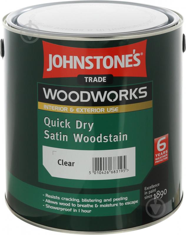 Антисептик Johnstone's Quick Dry Satin Woodstain напівмат 2,5 л - фото 1