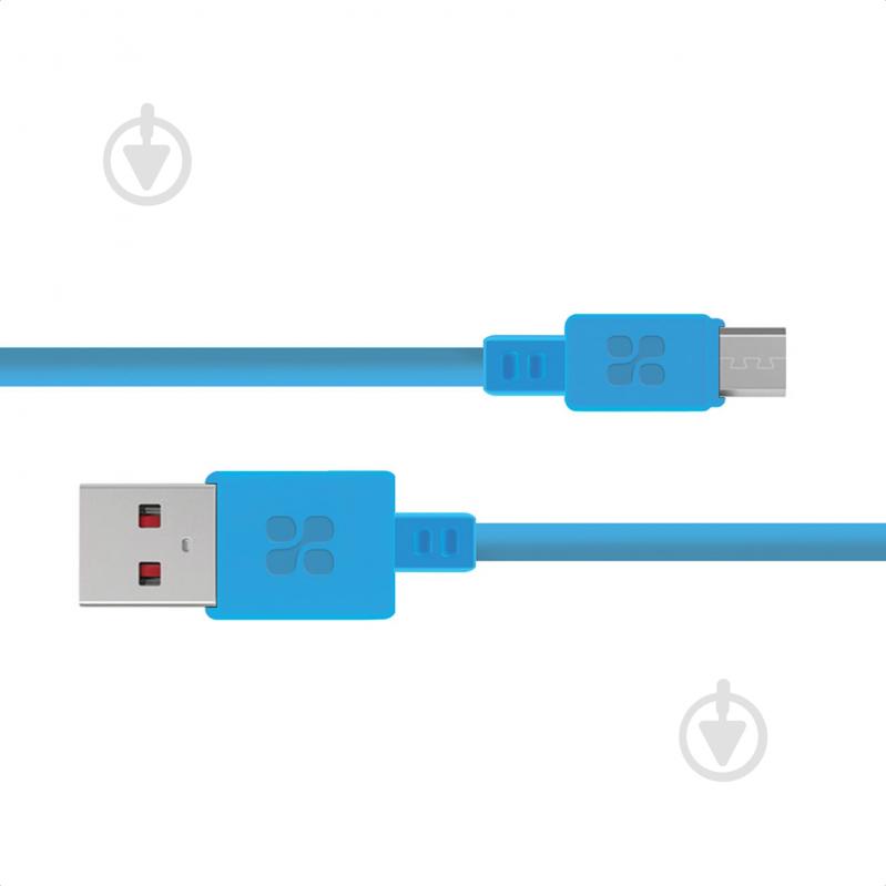 Кабель Promate MicroCord-1 USB-microUSB 2А 1,2 м синій (microcord-1.blue) - фото 1