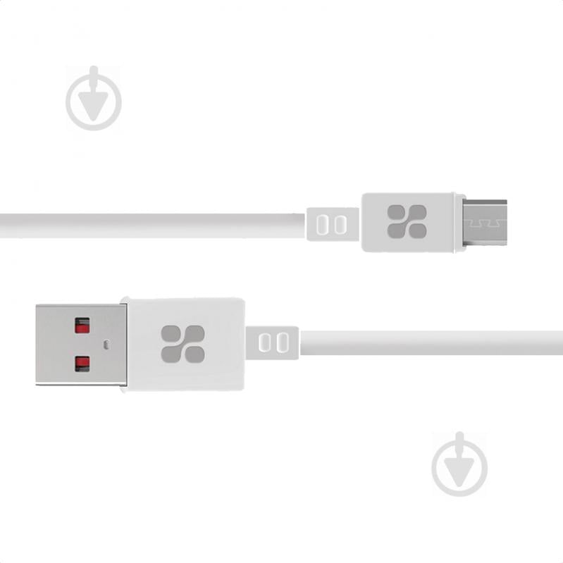 Кабель Promate MicroCord-1 USB-microUSB 2А 1,2 м білий (microcord-1.white) - фото 1