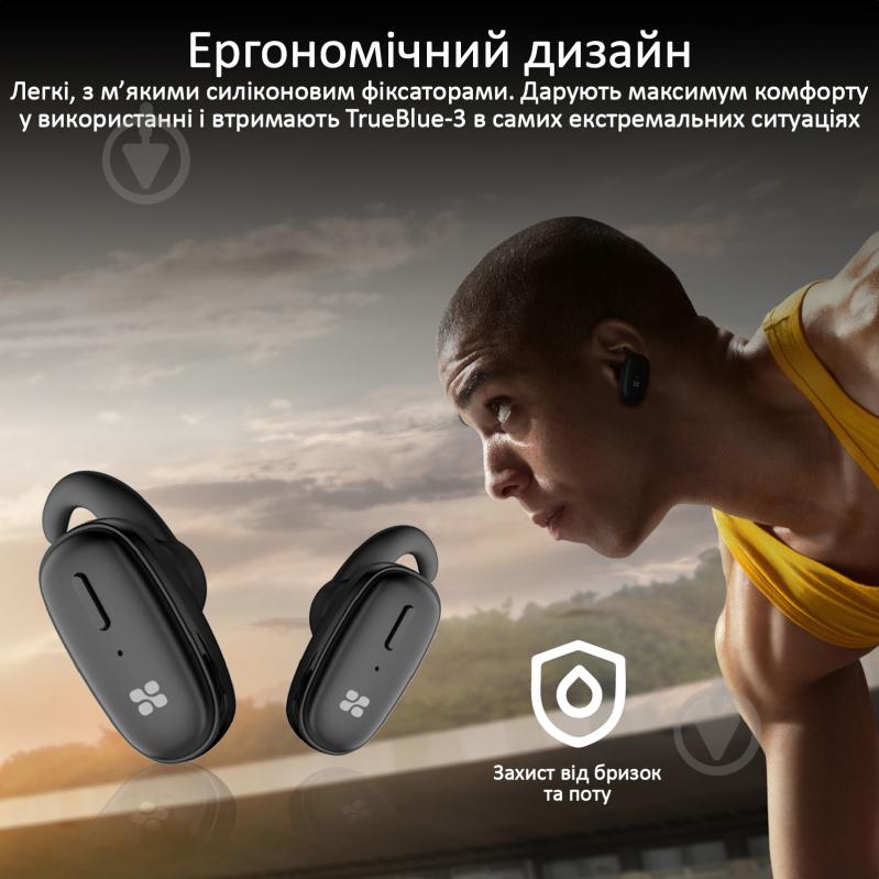 Наушники Promate TrueBlue-3 Bluetooth 5 black (trueblue-3.black) - фото 6