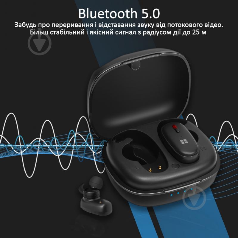 Наушники Promate TrueBlue-3 Bluetooth 5 black (trueblue-3.black) - фото 2
