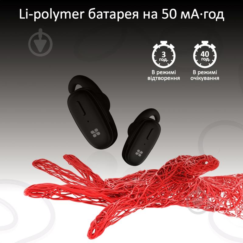 Наушники Promate TrueBlue-3 Bluetooth 5 black (trueblue-3.black) - фото 4