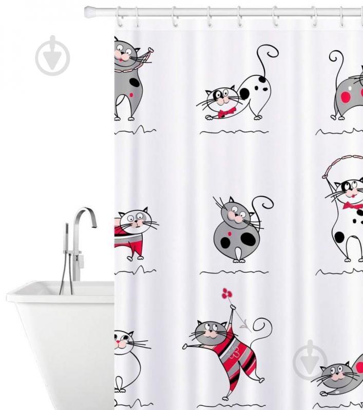 Шторка для ванны Tatkraft Funny Cats - фото 1