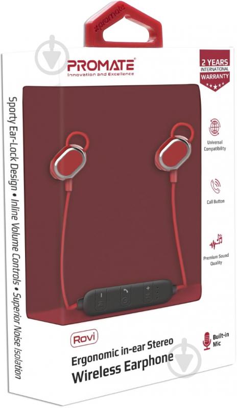 Наушники Promate Rovi red - фото 8 Наушники Promate Rovi red - фото 8