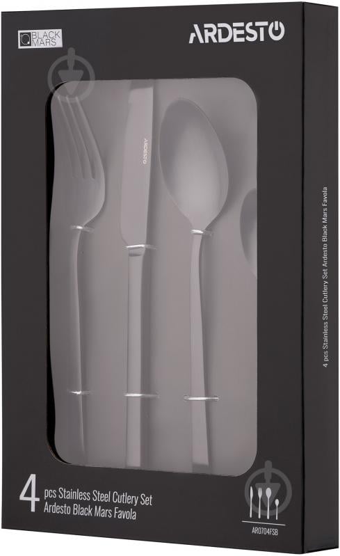 Набор столовых приборов Ardesto Black Mars Favola 4 шт. черный AR0704FSB - фото 10 Набор столовых приборов Ardesto Black Mars Favola 4 шт. черный AR0704FSB - фото 10