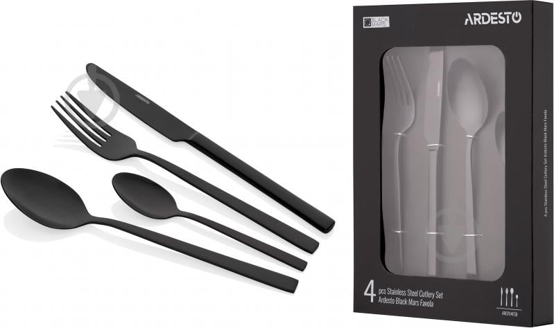 Набор столовых приборов Ardesto Black Mars Favola 4 шт. черный AR0704FSB - фото 5 Набор столовых приборов Ardesto Black Mars Favola 4 шт. черный AR0704FSB - фото 5