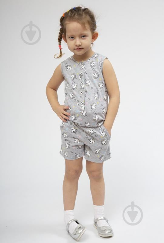 Напівкомбінезон для дівчаток Luna Kids Unikorn р.122-128 сірий 0025/12013 - фото 3