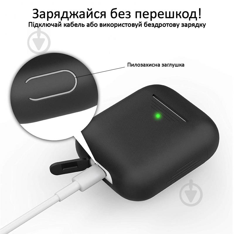 Чохол для навушників Promate PodKit для Apple AirPods black (podkit.black) - фото 6