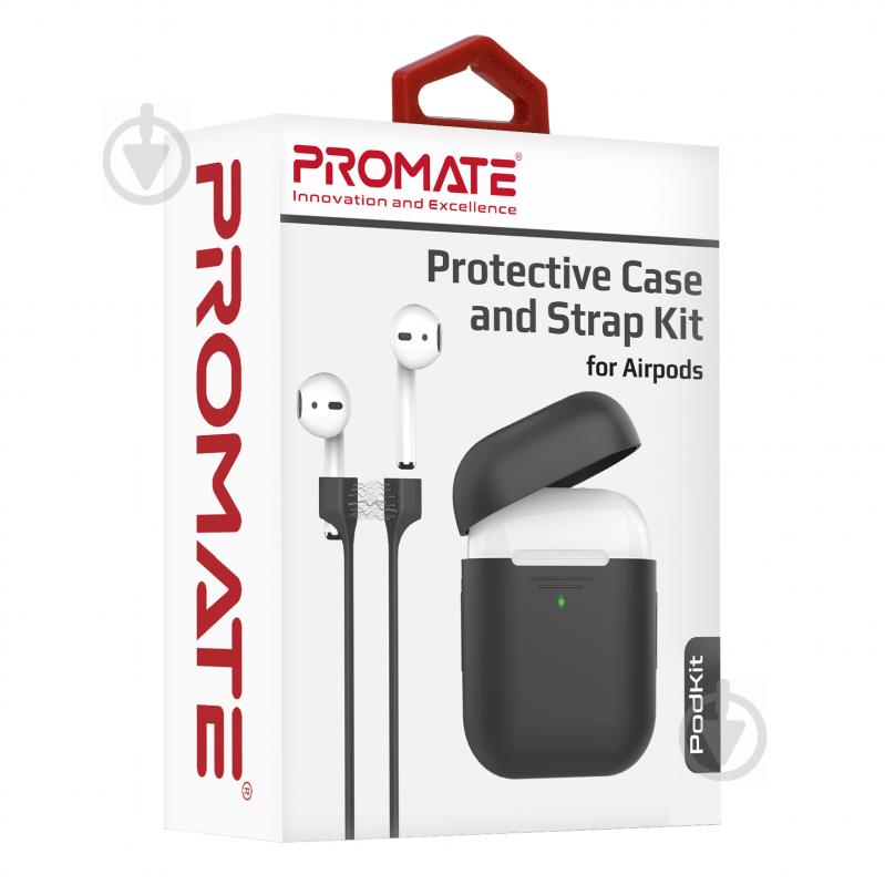 Чохол для навушників Promate PodKit для Apple AirPods black (podkit.black) - фото 7