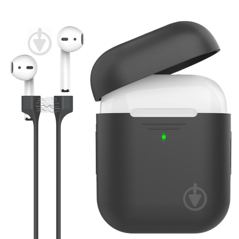 Чохол для навушників Promate PodKit для Apple AirPods black (podkit.black) - фото 1