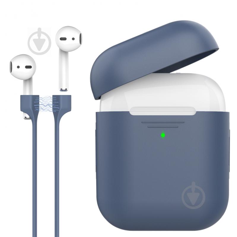 Чехол для наушников Promate PodKit для Apple AirPods dark blue (podkit.navy) - фото 1