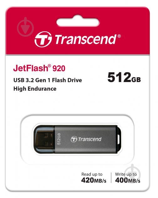 Флеш-память USB Transcend JetFlash 920 512 ГБ USB 3.2 black (TS512GJF920) - фото 8