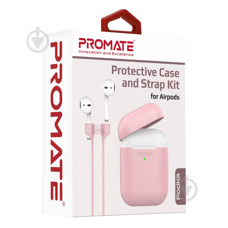 Чехол для наушников Promate PodKit для Apple AirPods pink (podkit.pink) - фото 7