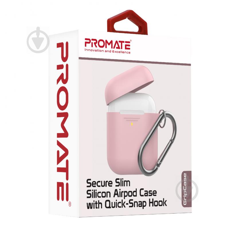 Чохол для навушників Promate GripCase для Apple AirPods pink (gripcase.pink) - фото 6