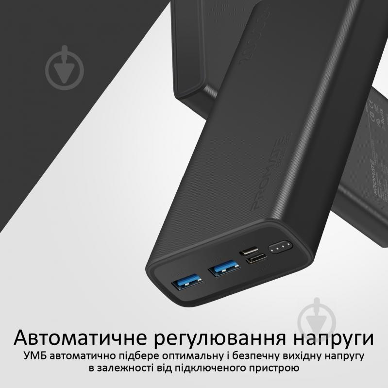 Повербанк Promate 10Вт 2xUSB 20000 mAh (bolt-20.black) - фото 5