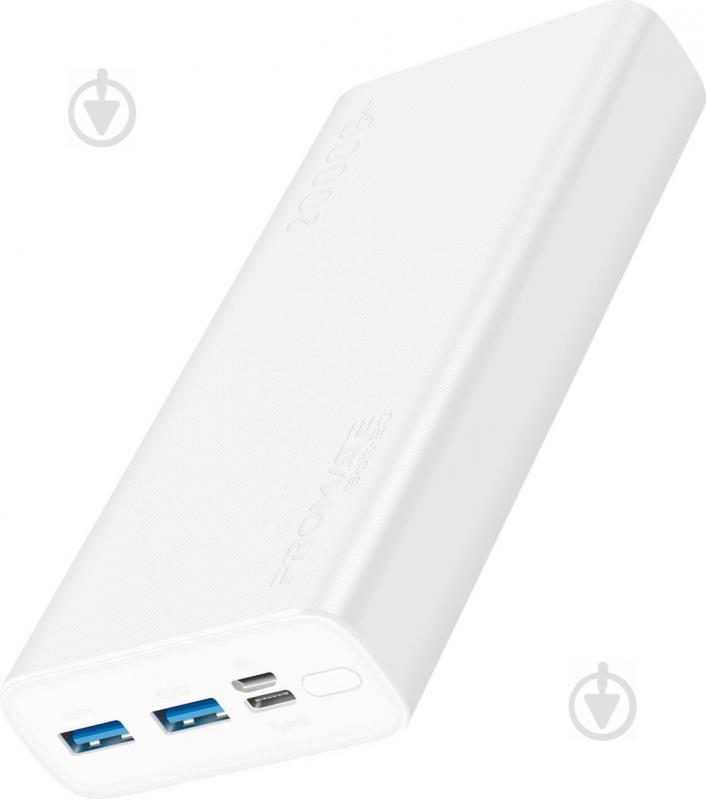 Повербанк Promate 10Вт 2xUSB 20000 mAh (bolt-20.white) - фото 1