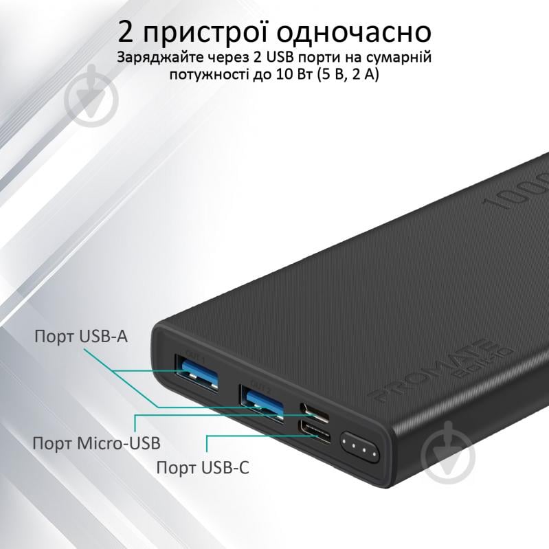 Повербанк Promate 10000 mAh (bolt-10.black) - фото 4