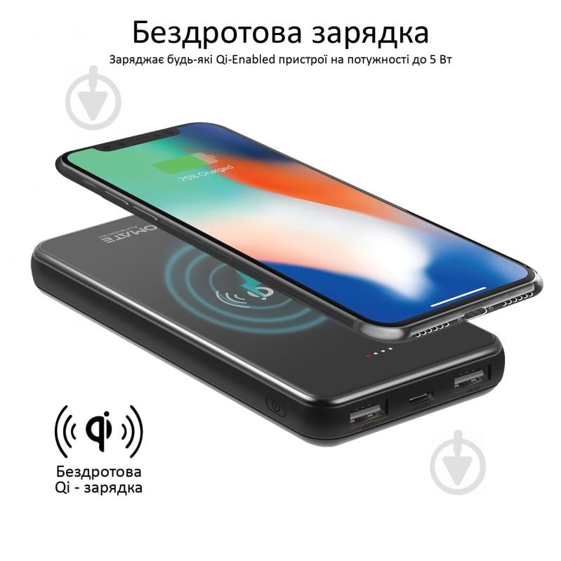 Повербанк Promate с беспроводной зарядкой 10000 mAh (auravolt-10+.black) - фото 5