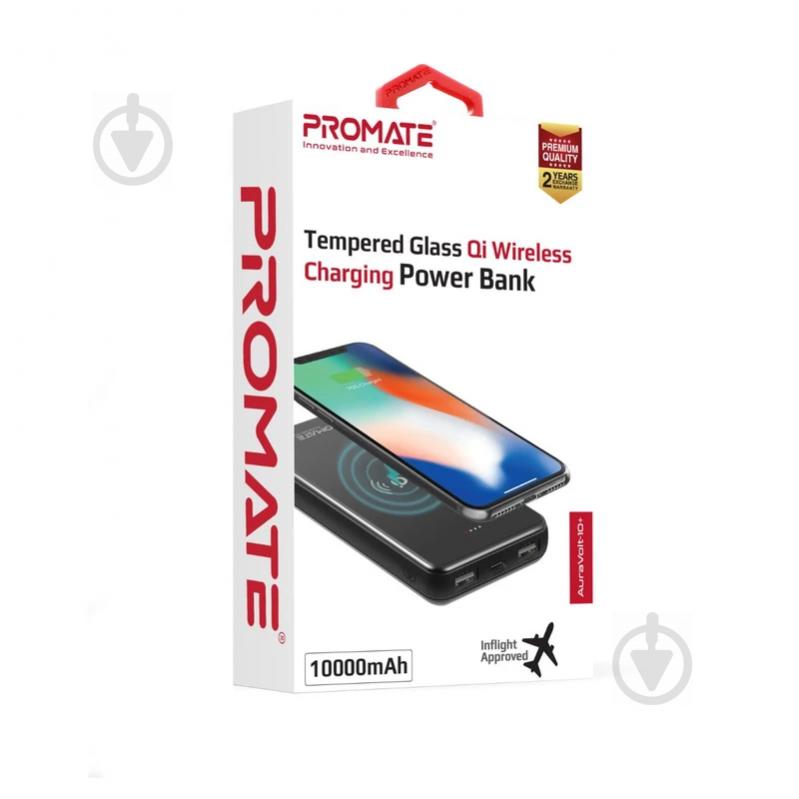 Повербанк Promate с беспроводной зарядкой 10000 mAh (auravolt-10+.black) - фото 8