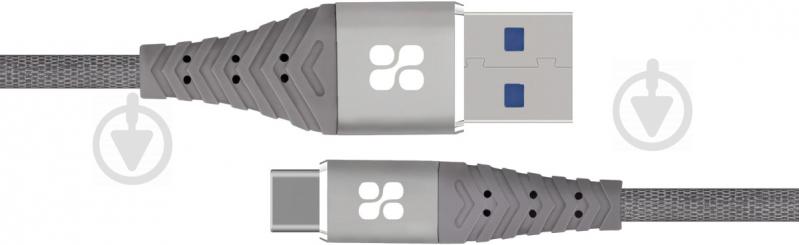 Кабель Promate NerveLink-C USB — Type-C 1,2 м серый (nervelink-c.grey) - фото 1