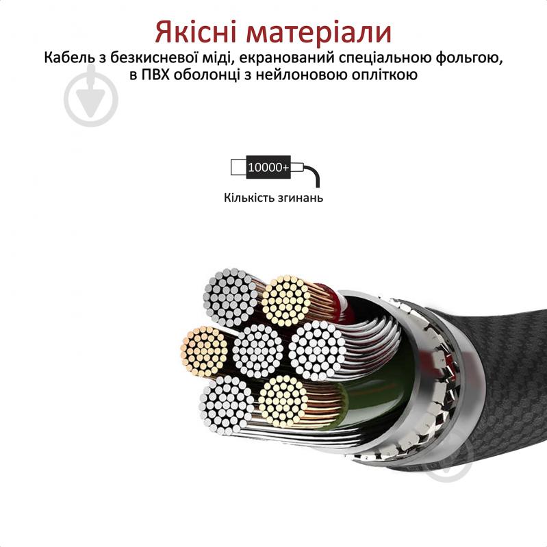 Кабель Promate PowerCord Type-C - Lightning 1,2 м черный (powercord.black) - фото 5 Кабель Promate PowerCord Type-C - Lightning 1,2 м черный (powercord.black) - фото 5