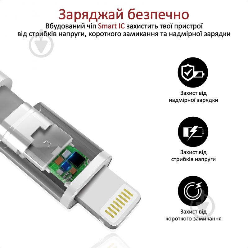 Кабель Promate PowerCord Type-C - Lightning 1,2 м черный (powercord.black) - фото 6 Кабель Promate PowerCord Type-C - Lightning 1,2 м черный (powercord.black) - фото 6